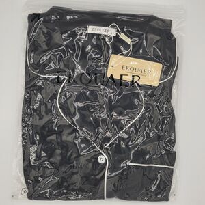 Ekouaer Nightgowns for Women Satin Nightshirt Button Down Sleepshirt